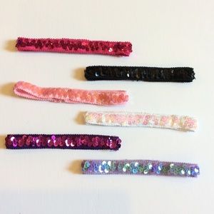 Set of 6 stretch sequin headbands